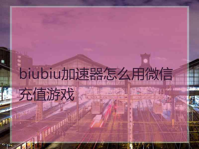 biubiu加速器怎么用微信充值游戏 biubiu加速器怎么用微信充值游戏