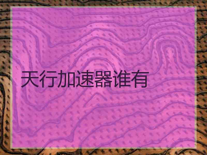 天行加速器谁有 天行加速器谁有