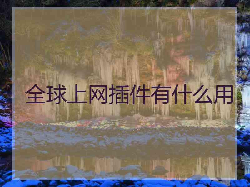 全球上网插件有什么用 全球上网插件有什么用