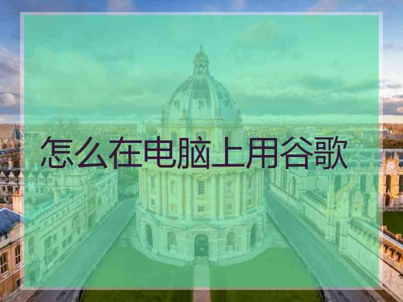 怎么在电脑上用谷歌