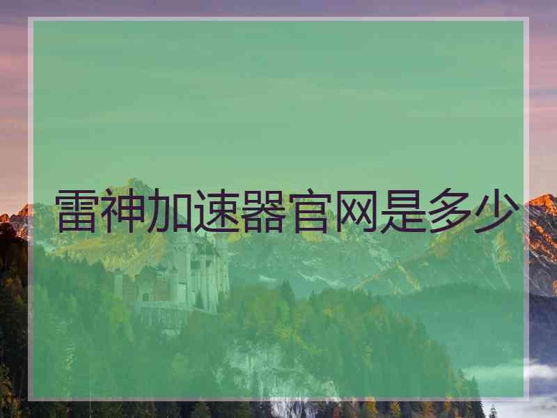 雷神加速器官网是多少