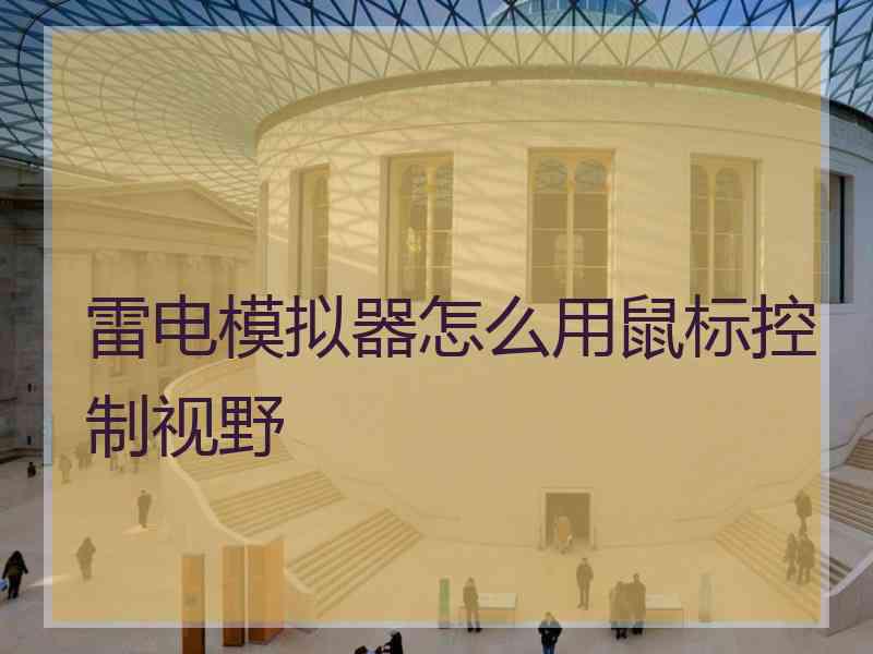 雷电模拟器怎么用鼠标控制视野