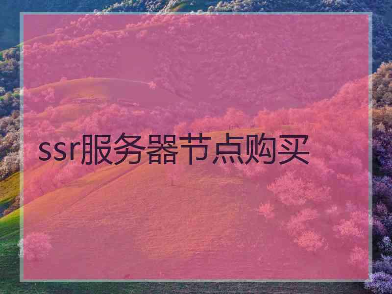 ssr服务器节点购买