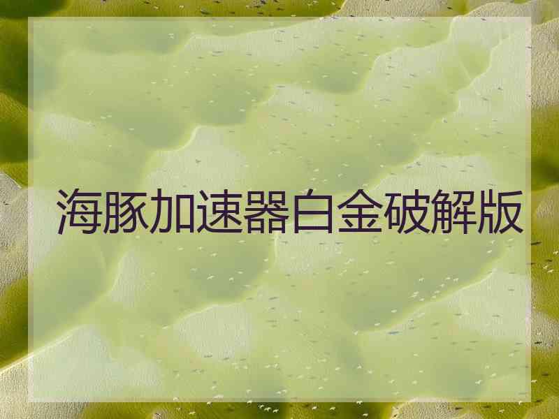 海豚加速器白金破解版