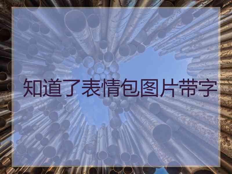知道了表情包图片带字