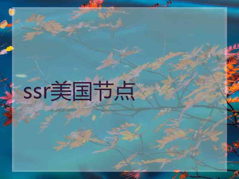 ssr美国节点