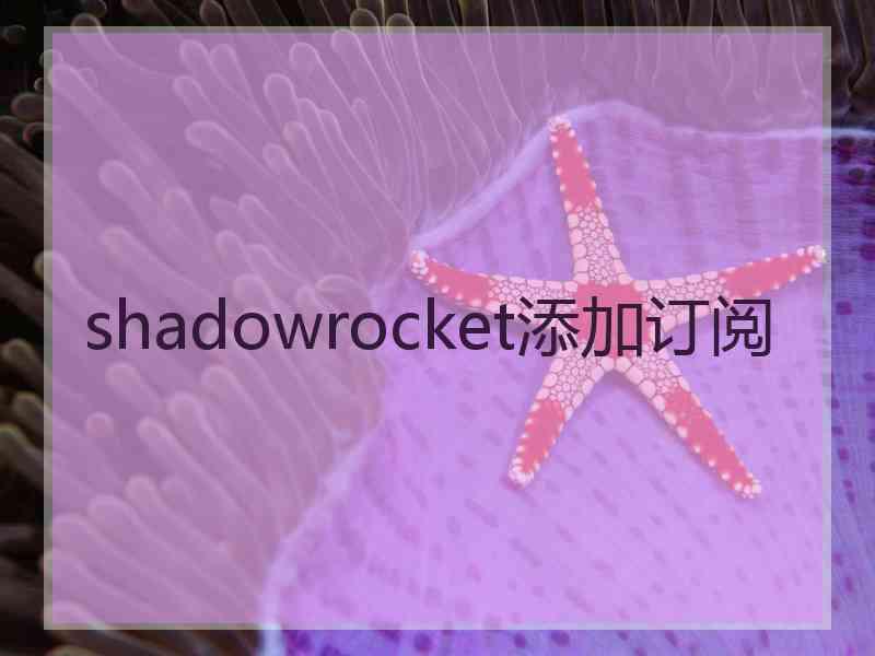 shadowrocket添加订阅