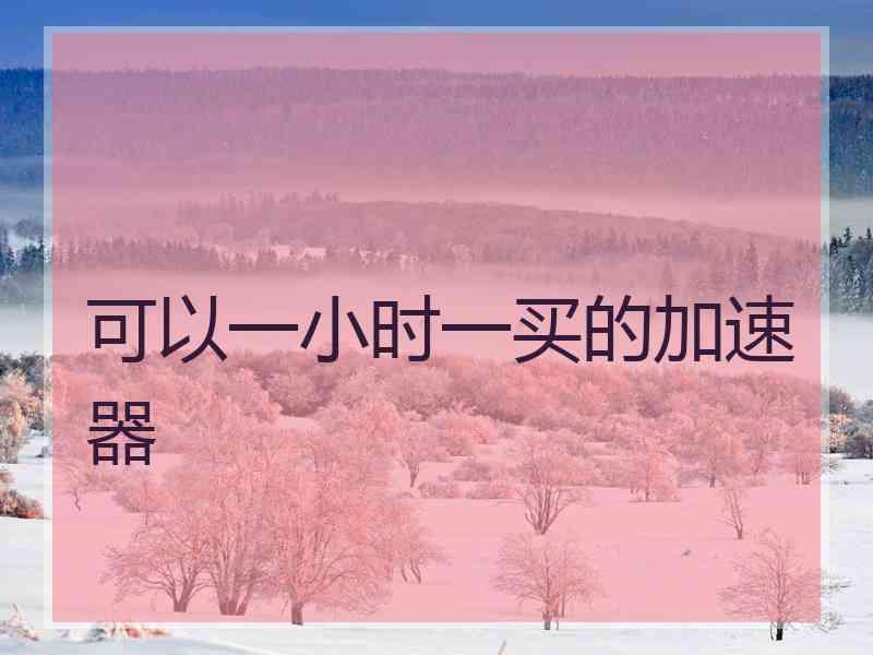 可以一小时一买的加速器