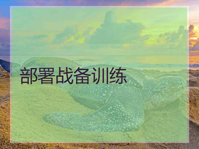 部署战备训练