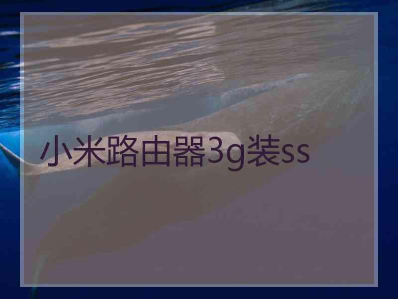 小米路由器3g装ss