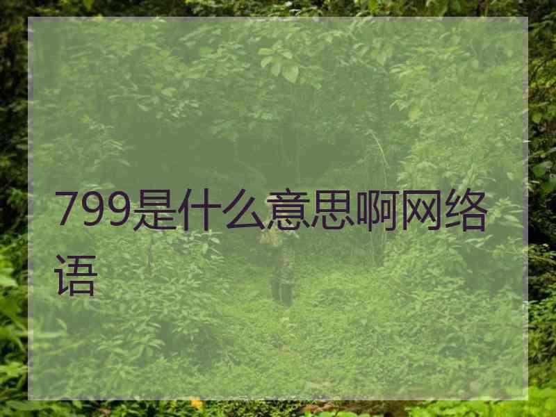 799是什么意思啊网络语
