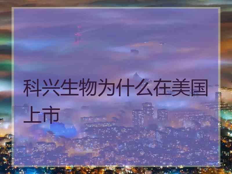 科兴生物为什么在美国上市