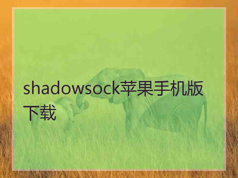 shadowsock苹果手机版 下载