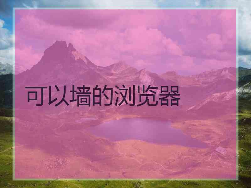 可以墙的浏览器