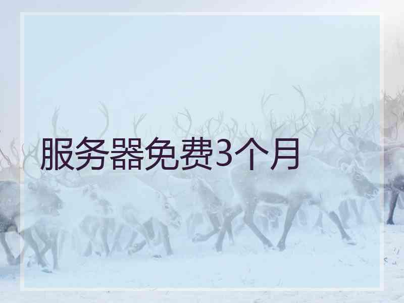 服务器免费3个月
